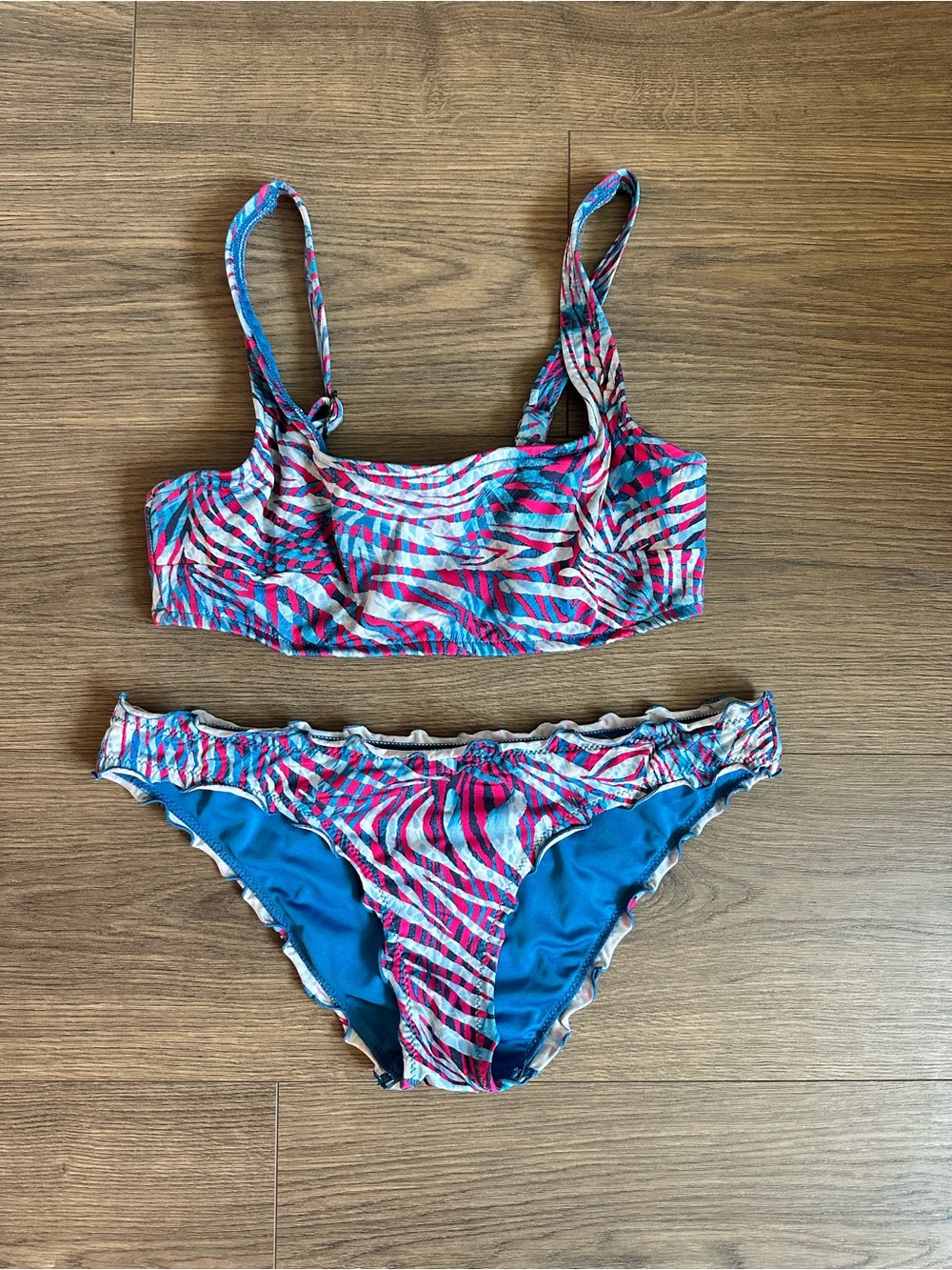 Victoria's Secret Pink & Blue Zebra-Print Bikini Set